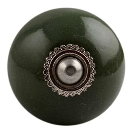 Olive Round Silver Fitting Ceramic Drawer Knob